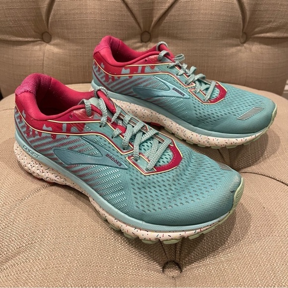 Brooks Ghost 12 Zappos 20th Anniversary Running Shoes Womens Size 8.5 Blue Pink - Picture 5 of 11